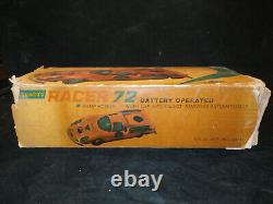 Vintage Battery Operated Formula Geinco's Racer 72 Plastic Toy Car Box 1960