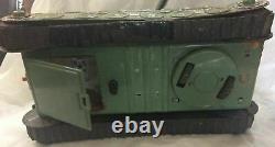 Vintage Battery Operated Taiyo Mark M-4 U. S Army Military War Tank Tin Toy, Japan