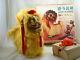 Vintage Battery Operated Toy Me 795 Lion Playing Ball Withbox 1960's Red China
