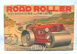 Vintage Battery Operated Toy Road Roller Excellent in Box Japan