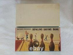 Vintage Battery-operated Bowling Saving Bank Made In Japan Very Cool