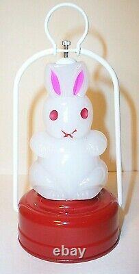 Vintage Bunny Rabbit Lantern Frosted/Milk Glass Mint 1950's Amico Christmas Lamp