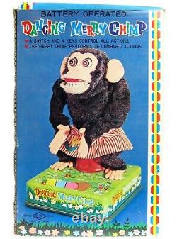 Vintage CK Japan Dancing Merry Female Jolly Chimp Monkey Battery Op withBox Works