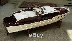 Vintage Chris Craft RC gas powered motorized wooden boat NICE ONE