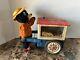 Vintage Cragstan Battery Operated Peanut Vendor Bear Tin Toy Working