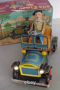 Vintage Cragstan Old Timer Battery operated Toy Car & Driver in Box Japan AS IS