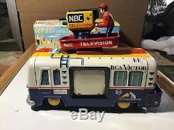 Vintage Cragstan Tin Battery Operated RCA-NBC Mobile Color TV Truck