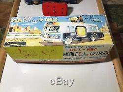 Vintage Cragstan Tin Battery Operated RCA-NBC Mobile Color TV Truck