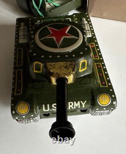 Vintage Cragstan Tin Toy Battery Operated Tank With Original Box Untested
