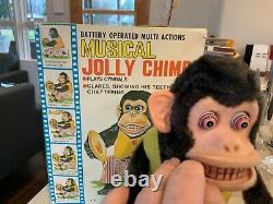 Vintage Daishin Japan Musical Jolly Chimp Toy Story Monkey withHangTag & Box Works