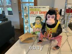 Vintage Daishin Japan Musical Jolly Chimp Toy Story Monkey withHangTag & Box Works