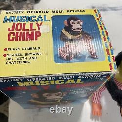 Vintage Daishin MUSICAL JOLLY CHIMP CLAPPING CYMBALS Battery Op. Tin Litho Toy