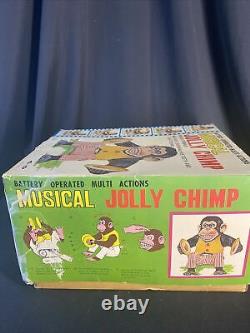 Vintage Daishin Musical Jolly Chimp Clapping Cymbal Monkey& Damaged Box Works