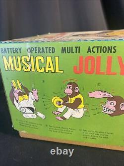 Vintage Daishin Musical Jolly Chimp Clapping Cymbal Monkey& Damaged Box Works
