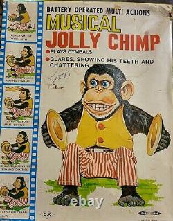 Vintage Daishin Musical Jolly Chimp Clapping Cymbal Monkey withBox MINT