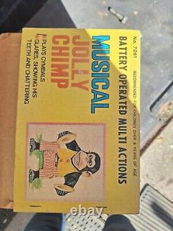 Vintage Daishin Musical Jolly Chimp Clapping Cymbal Monkey withBox MINT! Works
