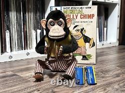 Vintage Daishin Musical Jolly Chimp Creepy Clapping Cymbal Monkey withBox Works