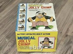 Vintage Daishin Musical Jolly Chimp Creepy Clapping Cymbal Monkey withBox Works
