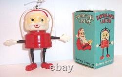 Vintage Dancing Santa Claus Christmas Lantern 1950's Battery Operated Toy Lamp