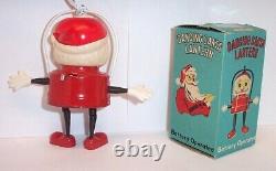 Vintage Dancing Santa Claus Christmas Lantern 1950's Battery Operated Toy Lamp
