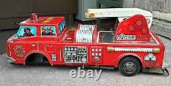 Vintage Fire Brigade Battery Operated Toy SH Trademark Japan
