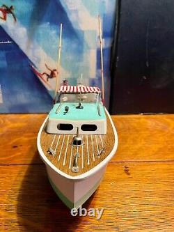 Vintage Flare Craft Power Driven Model Boat WithMotor In Display Box