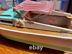 Vintage Flare Craft Power Driven Model Boat WithMotor In Display Box
