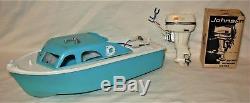 Vintage Fleet Line Viking Toy Boat with Johnson Electric Outboard Motor #43 & Box