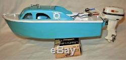 Vintage Fleet Line Viking Toy Boat with Johnson Electric Outboard Motor #43 & Box