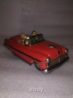 Vintage Friction Powered Playmouth Tinplate Toy Car Scooby Doo Toy Japan 1950