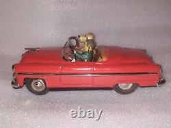 Vintage Friction Powered Playmouth Tinplate Toy Car Scooby Doo Toy Japan 1950