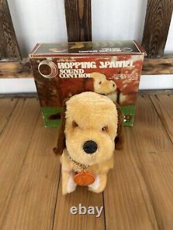 Vintage HOPPING SPANIEL Battery Operated Sound Control Puppy Dog Original Box