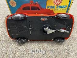 + Vintage Hong Kong Battery Operated Volkswagen Bug Fire Chief Emergency Car