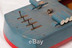 Vintage ITO 33 LONG Battery Operated Navy Destroyer 1950s Toy Boat Unrestored
