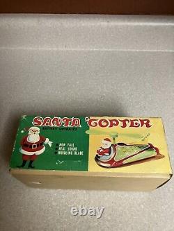Vintage Japan Modern Toys Santa Claus Copter Helicopter Mint Condition WORKING