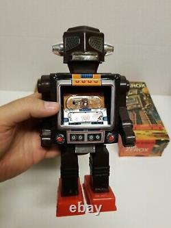 Vintage Japan Tin Litho Battery Operated Mr. Zerox With Original Box Rare