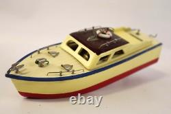 Vintage Japanese Wooden Battery-Powered Cabin Cruiser Boat in Original Box