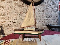 Vintage Japanese Wooden Sail Boat Battery Operated 12 Long