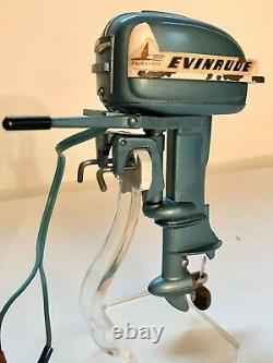 Vintage K&O 1955 Evinrude Toy Outboard Motor with Repro K&O Box WORKS GREAT
