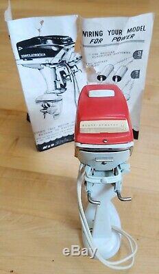 Vintage K&O 1957 Scott Atwater Toy Outboard Motor withStand and Sheet