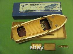 Vintage K&O Speedster Junior Battery powered Wood Toy Boat with Box