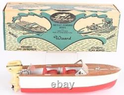Vintage K & O Wizard Zephyr Outboard Motor Fleet Line Boat+Boxs Used