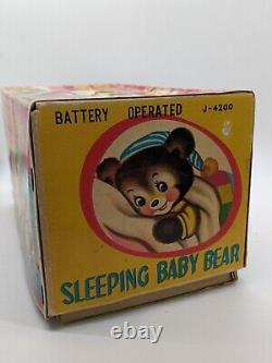 Vintage Linemar Battery-Operated Sleeping Baby Bear Toy Original Box, Untested