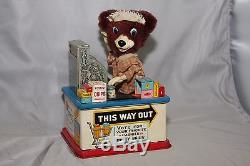 Vintage Linemar Battery Operated Super Susie Cashier Bear / Betty Bruin