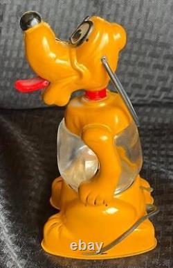 Vintage Linemar Japan Tin Battery Operated Pluto Disney Lantern Nice