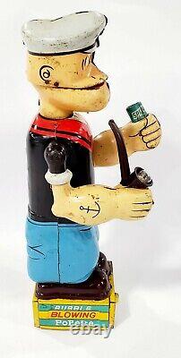 Vintage Linemar Popeye Bubble Blowing Popeye 12 Battery Operated Tin Toy