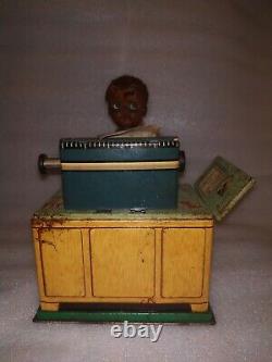 Vintage Linemar Toys Co Inc Battery Operated Tin Toy Type Writer Girl Japan #