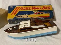 Vintage MHM Battery Operated Toy Boat Original Box Japan M-46