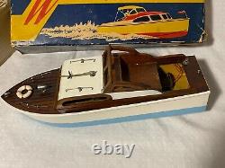 Vintage MHM Battery Operated Toy Boat Original Box Japan M-46