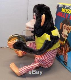 Vintage MUSICAL JOLLY CHIMP tin battery op Toy Story monkey 1960s CK Korea WORKS